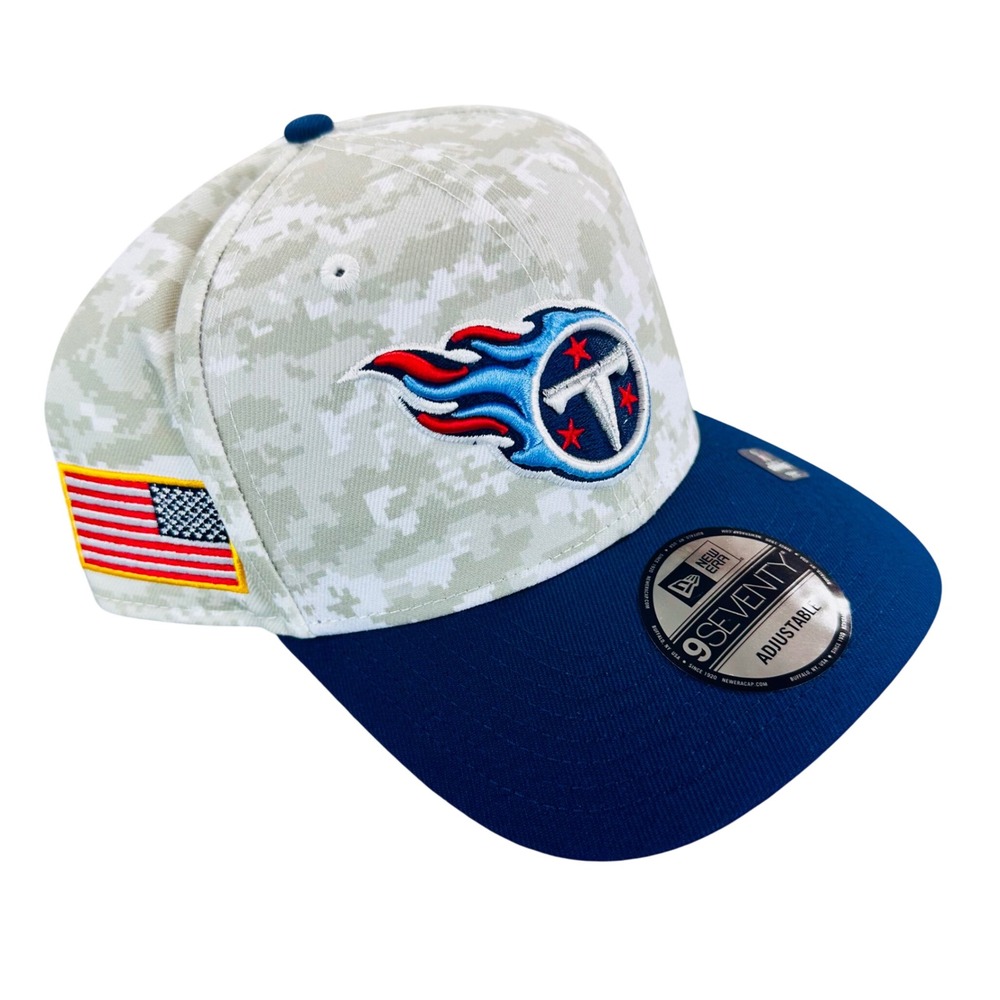 New Era Tennessee Titans 9SEVENTY Salute to Service Camo Blue Snapback Hat Cap
